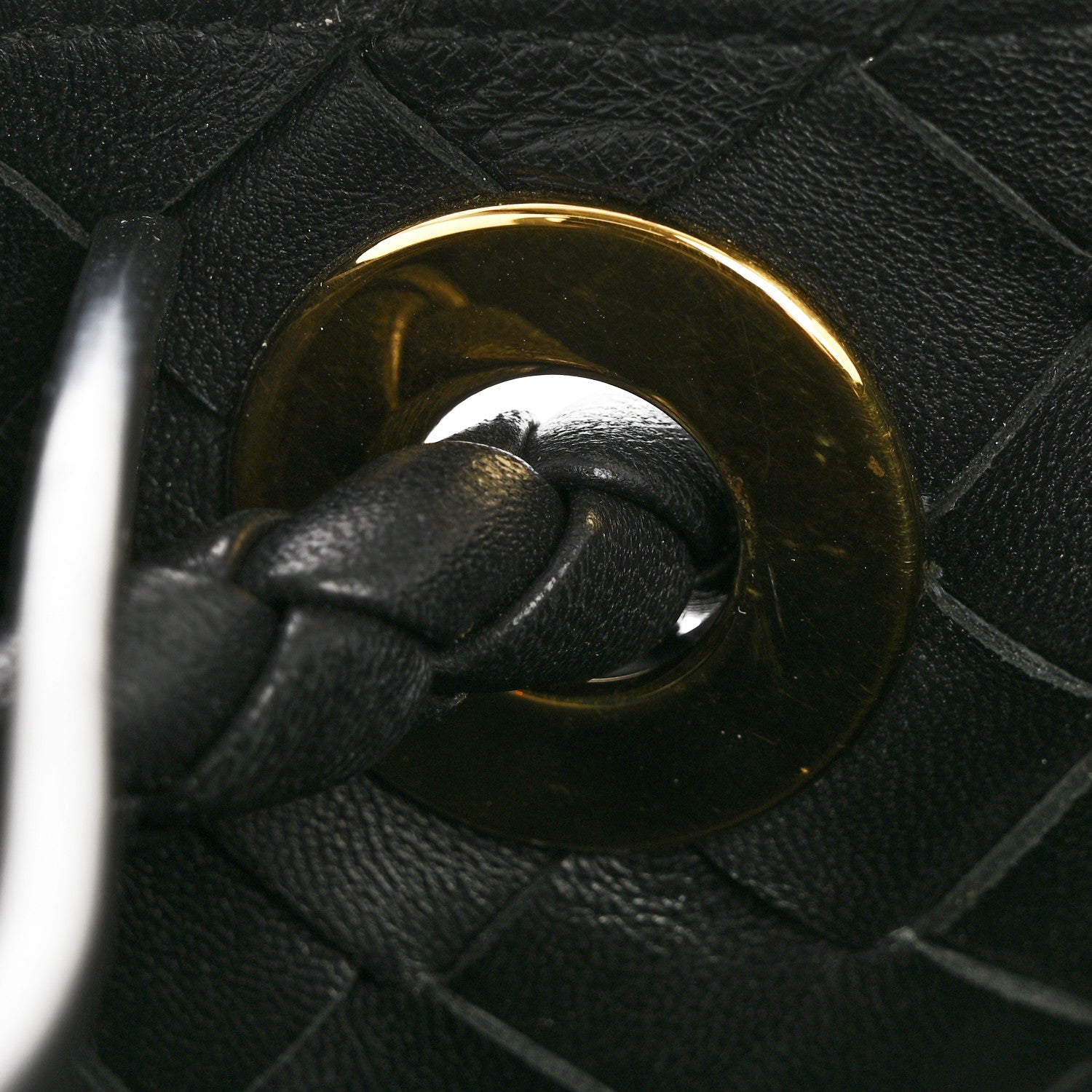 Nappa Intrecciato Medium Andiamo Shoulder Bag Black