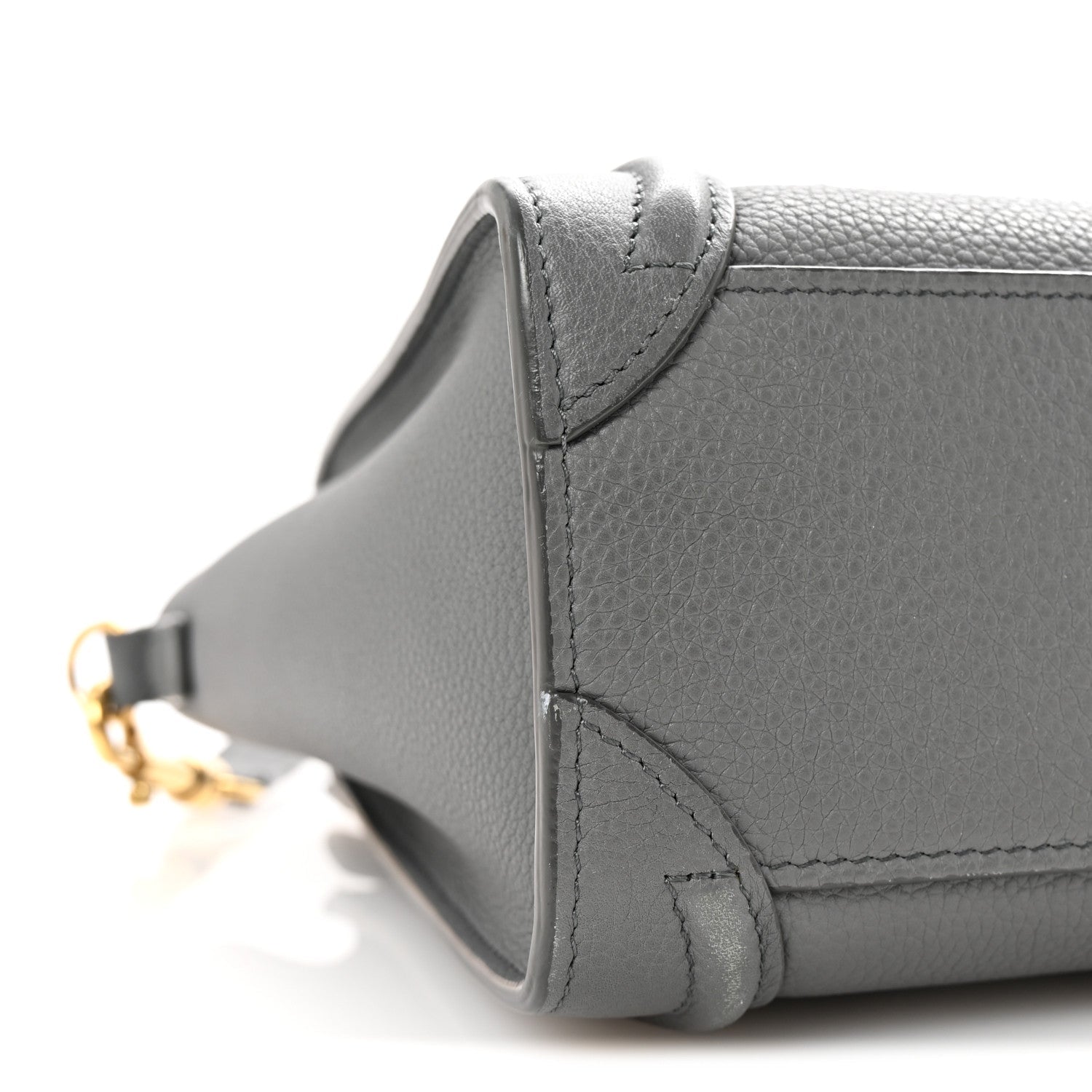Baby Drummed Calfskin Nano Luggage Kohl