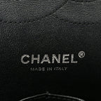 Iridescent Caviar Quilted Jumbo Double Flap Black