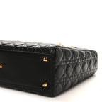 Lambskin Cannage Large Lady Dior Black