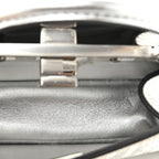 Crystal Vitello Laminato FF Petite Peekaboo I SEE U Satchel Crystal Argento