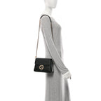 Dollar Calfskin Interlocking G Crossbody Bag Black