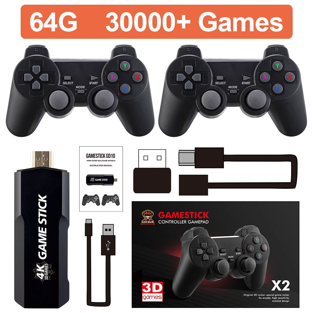 32GB 15000 Games Retro Game Console 4K HD Video Game Console 2.4G Double Wireless Controller Game Stick For PSP PS1 GBA