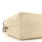 Tessuto Nylon Saffiano Shopping Tote White