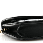 Lambskin Quilted Trendy CC Wallet On Chain WOC Black