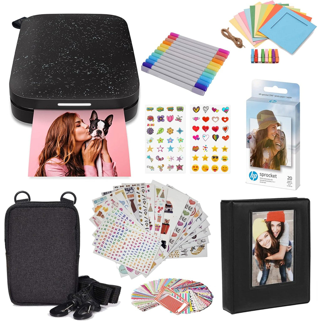HP Sprocket Portable 2x3" Instant Photo Printer & Accesories Starter Bundle