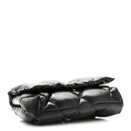 Nappa Calfskin Quilted Touch B Puffy Clutch Black