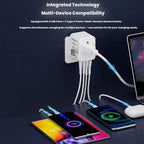 "30W GaN Travel Adapter – 4-Port Charger with EU/UK/US/AU Plugs"