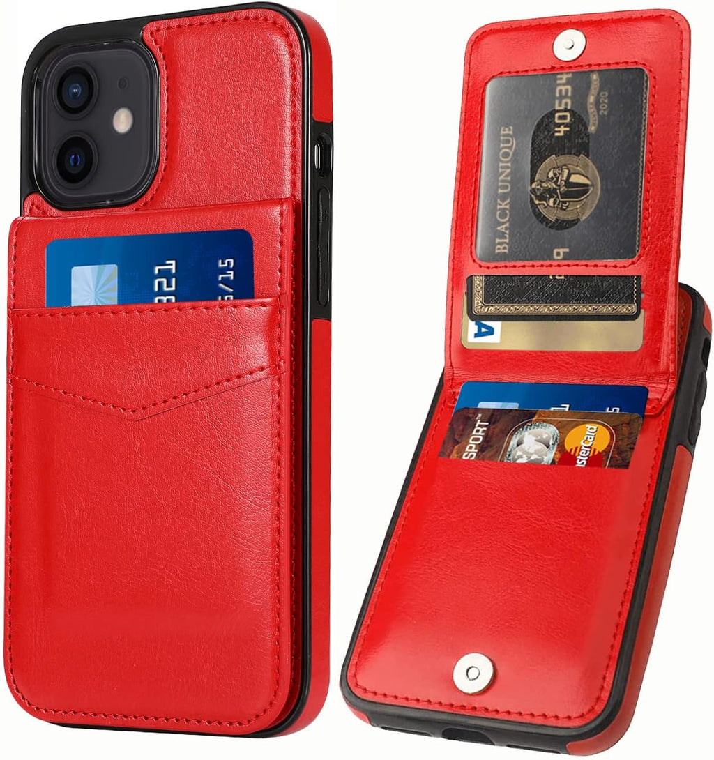 Entronix Case Compatible with iPhone 12/12 Pro - [6 Slot Card Holder] Slim Leather Wallet