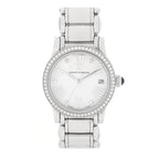 Stainless Steel Diamond Bezel Mother of Pearl 34mm Classic Quartz Watch