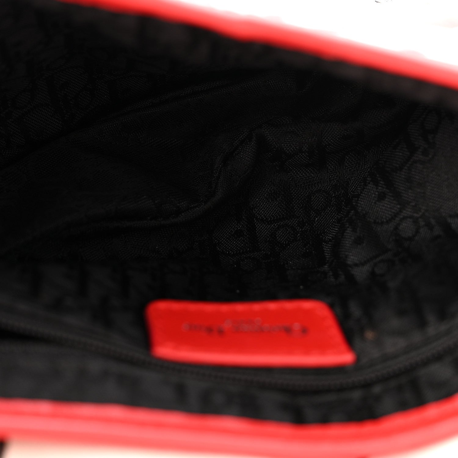Canvas Hardcore Pierced Saddle Bag White Red Black