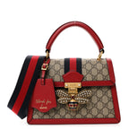 GG Supreme Monogram Small Queen Margaret Top Handle Bag Red
