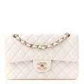 Caviar Quilted Small Double Flap White