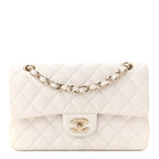Caviar Quilted Small Double Flap White