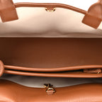 Grained Calfskin Stitched Urban Essentials Small Shopping Bag Camel