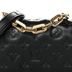 Lambskin Embossed Monogram Pochette Coussin Crossbody Black