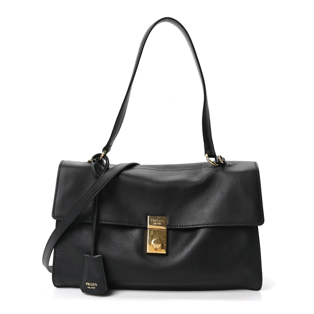 Calfskin Medium Soft Sound Shoulder Bag Black