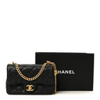 Caviar Quilted Mini Sweetheart Rectangular Flap Black