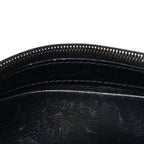Shiny Calfskin Monochrome Crocodile Embossed Hourglass Chain Bag Black