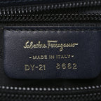 Hammered Calfskin Trifolio Shoulder Bag Navy