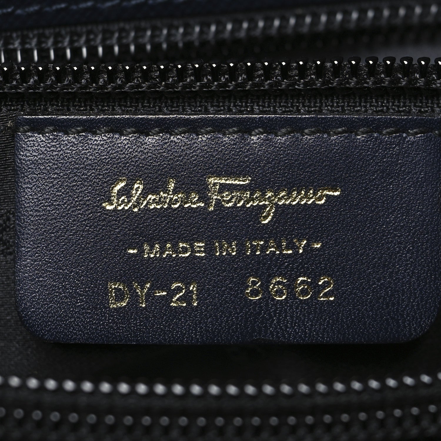 Hammered Calfskin Trifolio Shoulder Bag Navy
