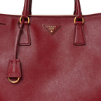 Saffiano Lux Extra Large Galleria Double Zip Tote Cherry
