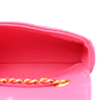 Lambskin Enamel Quilted Mini Chain Belt Bag Pink