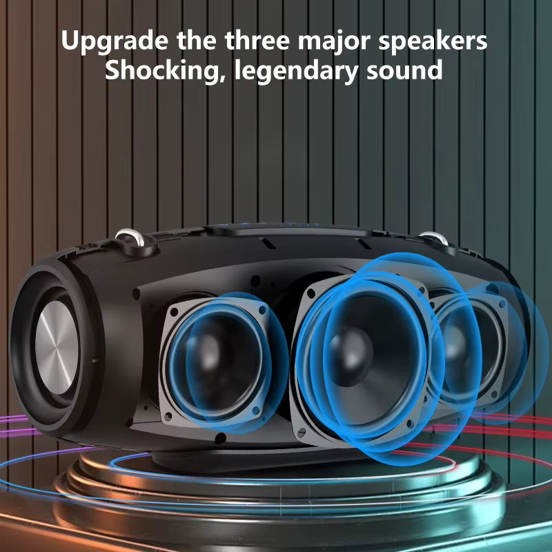 Waterproof Wireless Speaker with Shoulder Strap, Portable Design, Enhanced Stereo Sound and Deep Bass, 40 Hours Playtime
