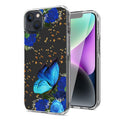 Pressed Dried Flower Design Phone Case For Iphone 14 /13 In Blue