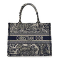 Canvas Embroidered Medium Dioriviera Toile De Jouy Book Tote Blue