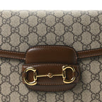 GG Supreme Monogram Horsebit 1955 Shoulder Bag Beige Brown Sugar