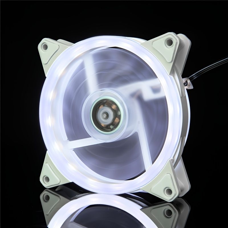 Computer Case Fan High-speed Chassis Fan 4.72inch Double-Sided Light-emitting Computer Mute Desktop Cooling Fan 16 Lights Fan 2000 Rpm 3pin+4pin