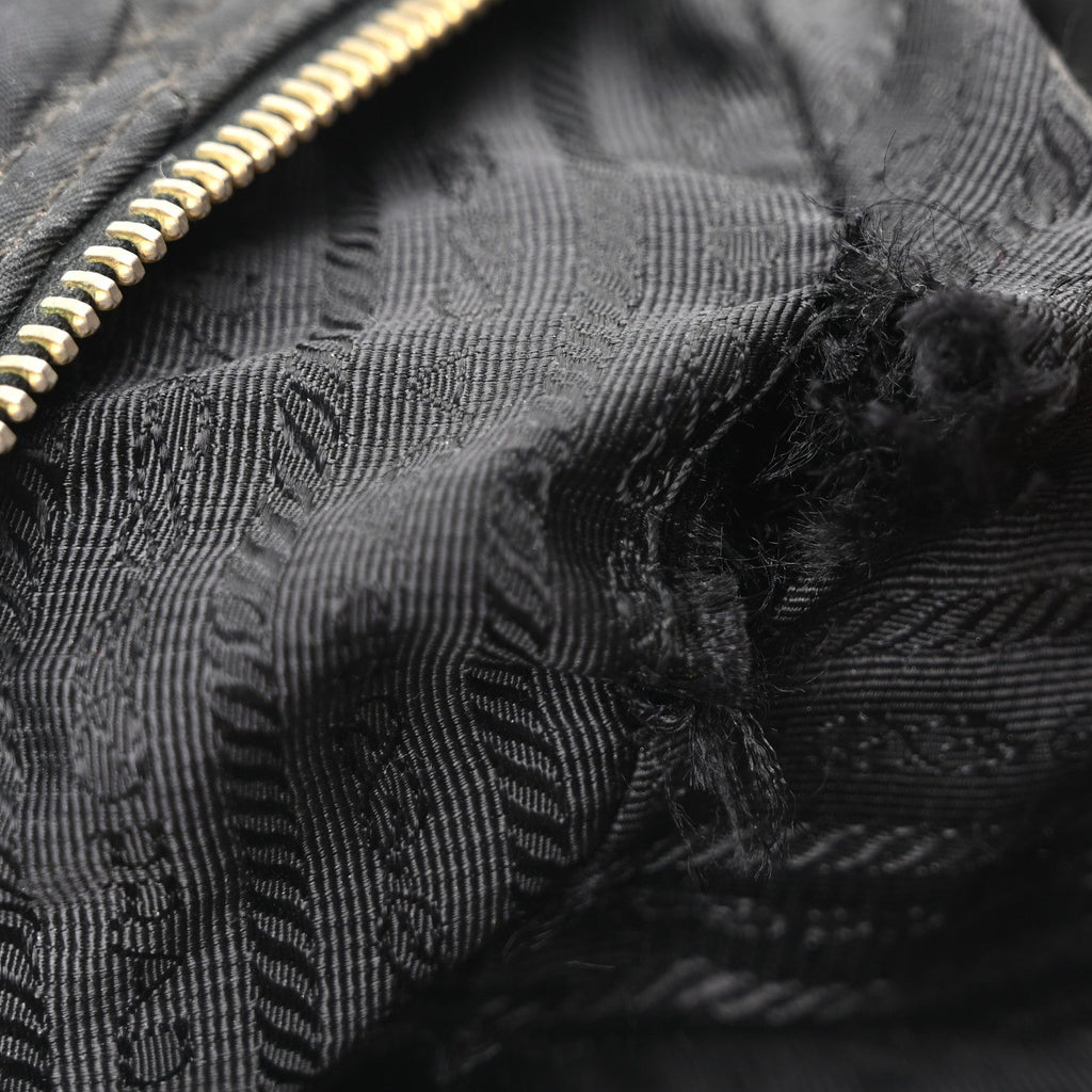 Tessuto Nylon Chevron Catena Bag Black