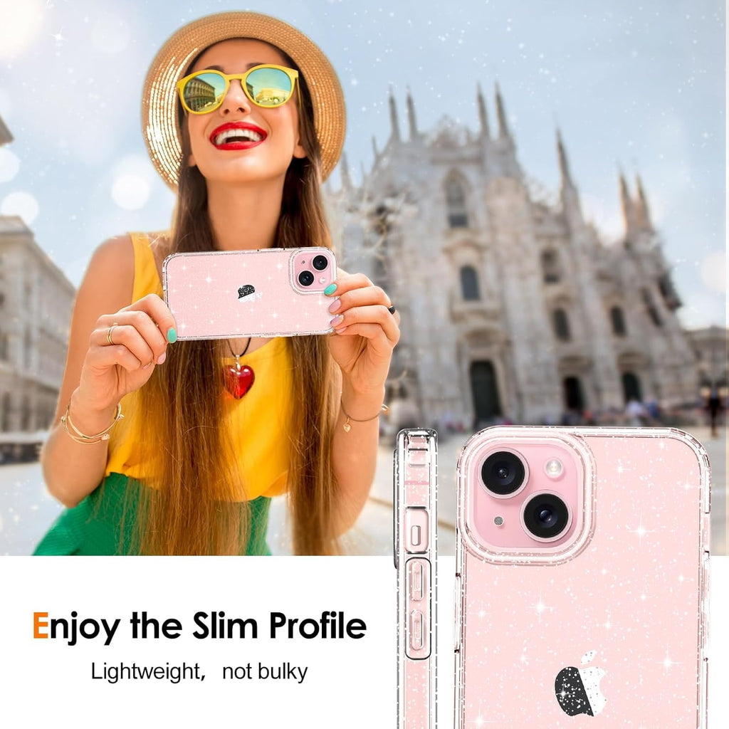 [DIS] Entronix Case Compatible with iPhone 17e - [Hard Back] Glitter Clear