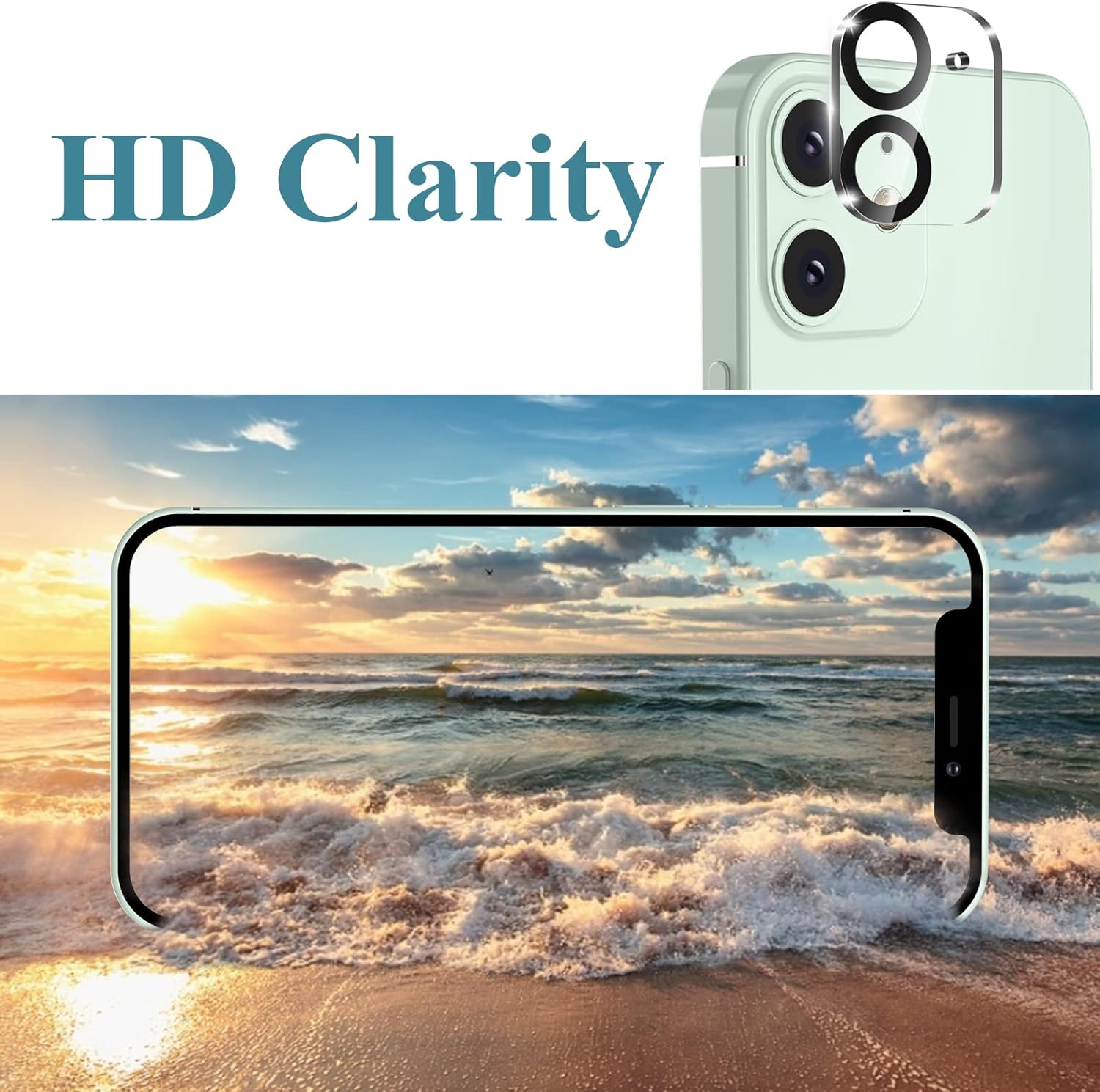 Entronix Clear Camera Lens Protector Compatible with iPhone 13 Pro Max - 2-Piece Combo