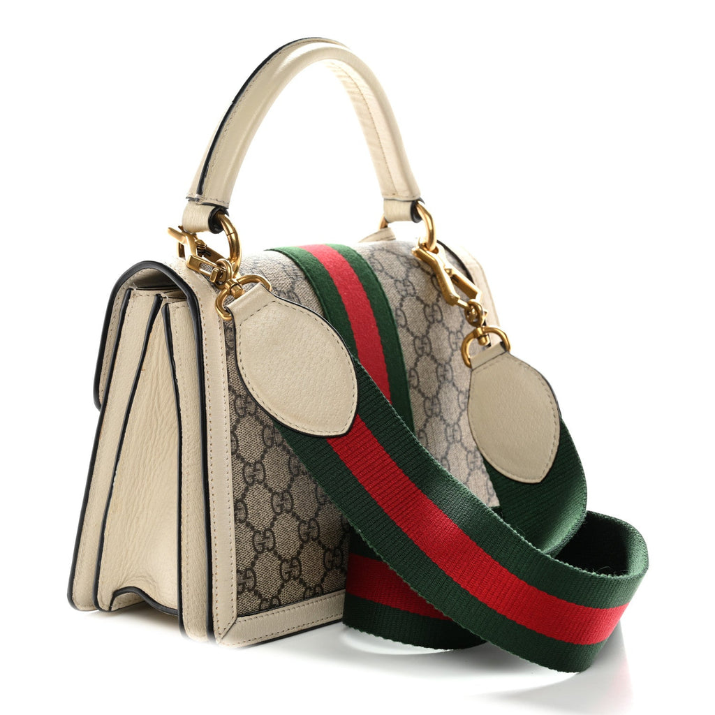 GG Supreme Monogram Small Queen Margaret Top Handle Bag White