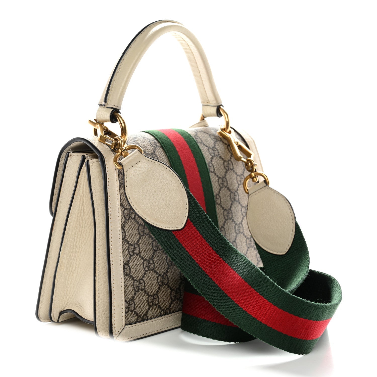 GG Supreme Monogram Small Queen Margaret Top Handle Bag White
