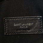 Calfskin Crocodile Embossed Uptown Monogram Pouch Black