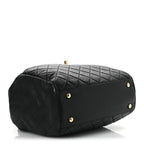 Lambskin Quilted Drawstring Bag Black