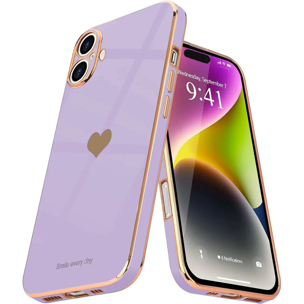 Entronix Case Compatible with iPhone 16 Plus - [Flexible] Luxury Glossy Heart