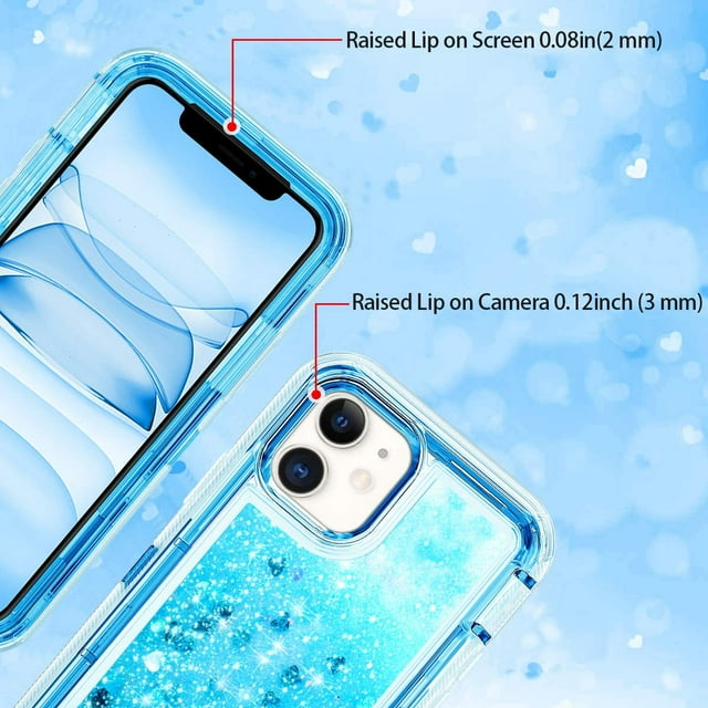 Entronix Case Compatible with iPhone 11 - Liquid Glitter Triple-Layer Heavy Duty Protection