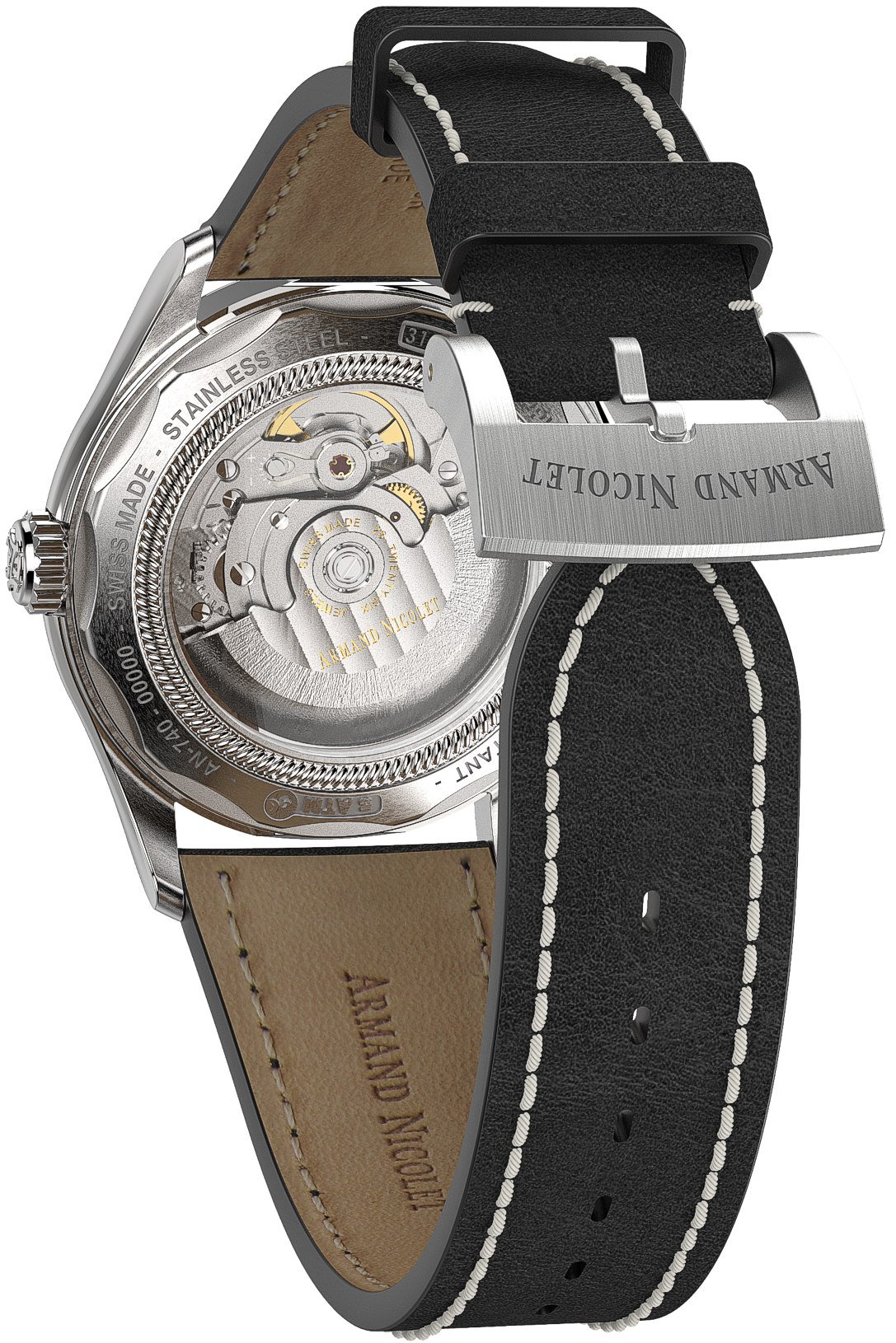 Armand Nicolet Men's Watch M02 Date 41mm Black Silver