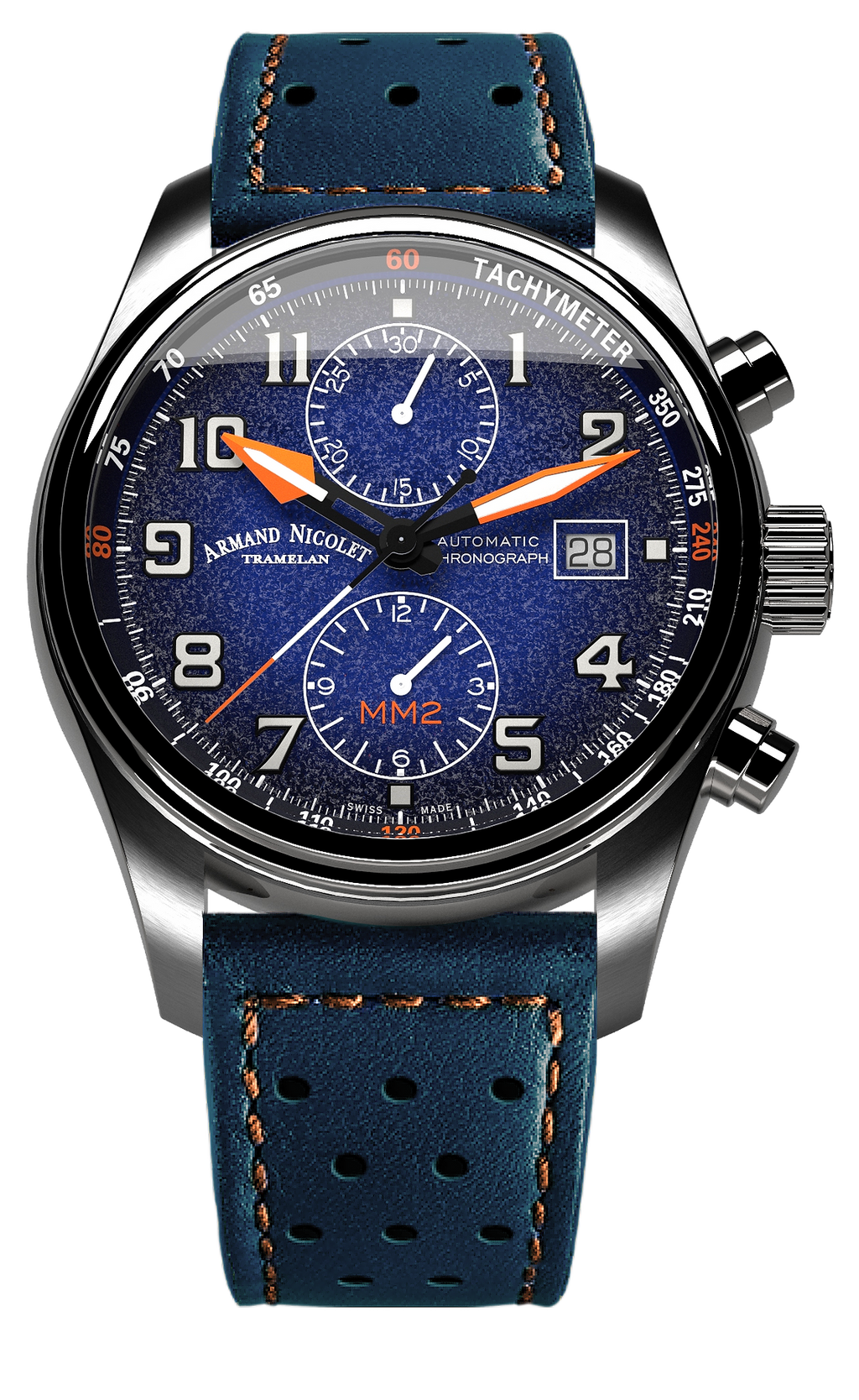 Armand Nicolet Men's Watch MM2 Chronograph 43mm Blue