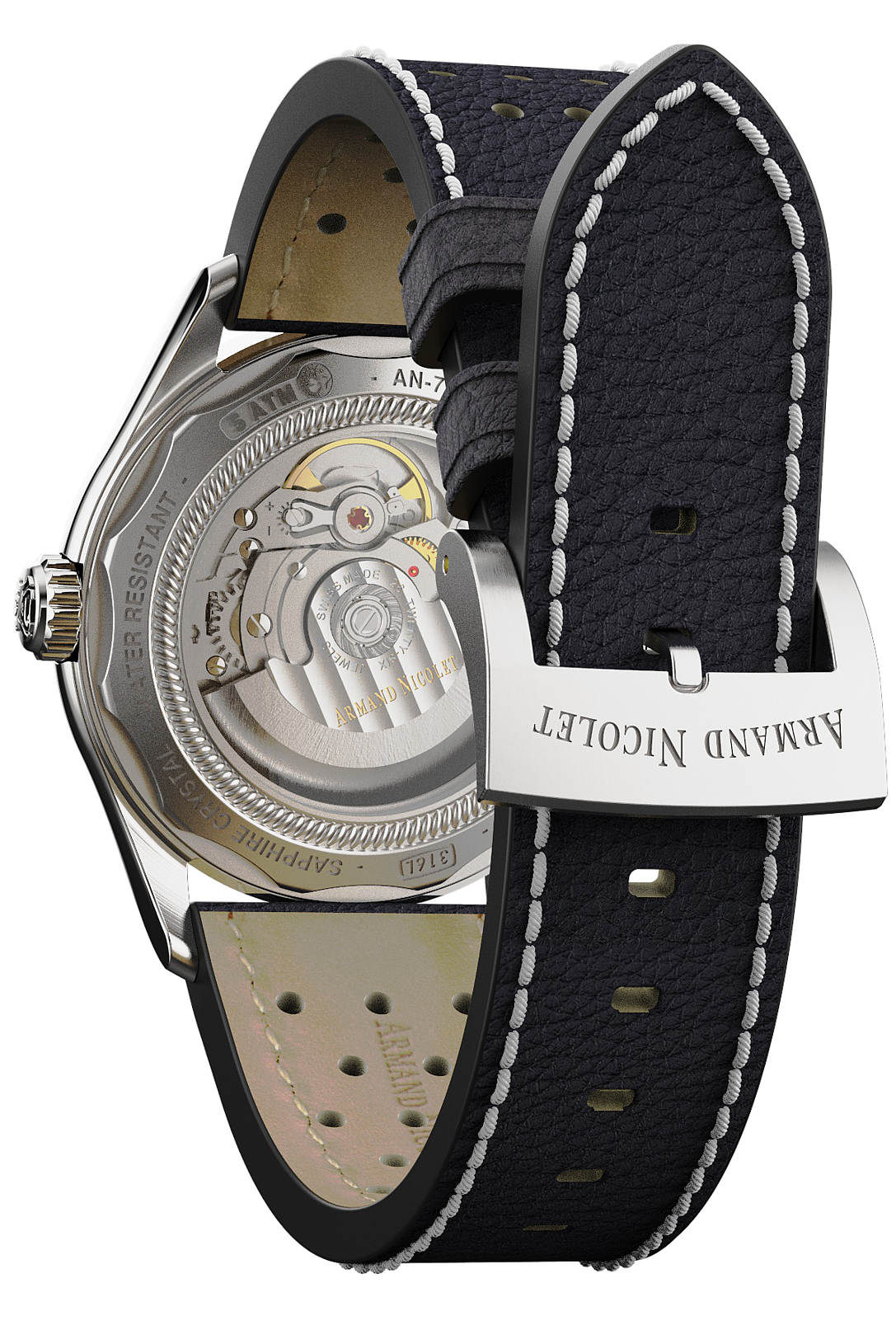 Armand Nicolet Men's Watch MM2 Date 41mm Black
