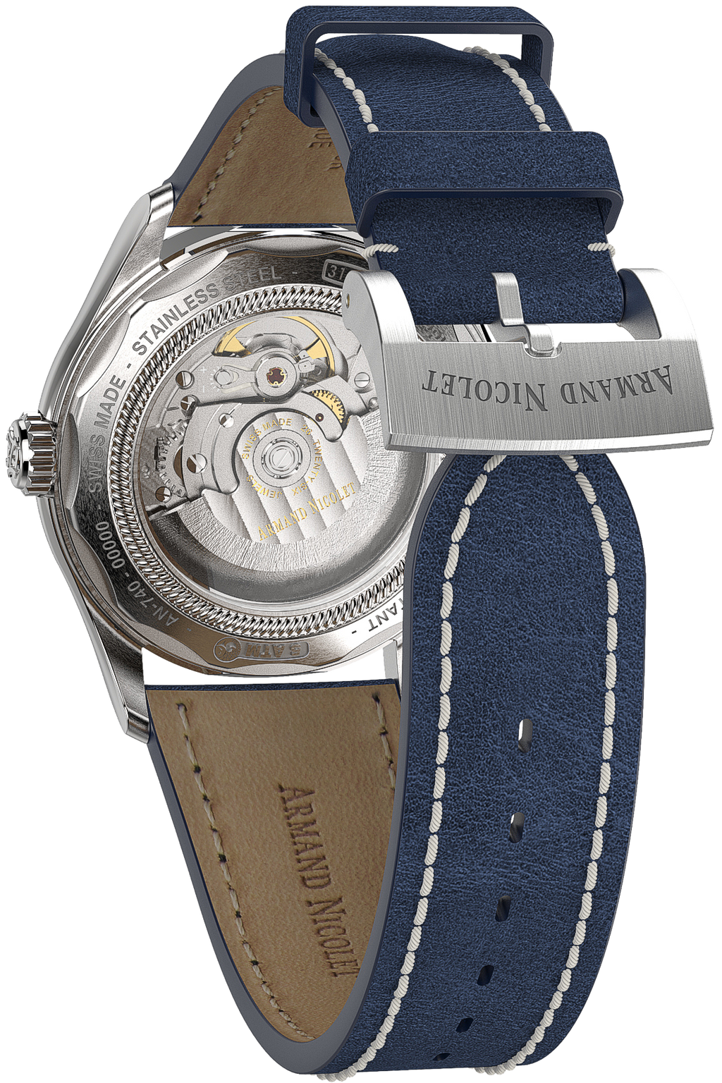 Armand Nicolet Men's Watch M02 Moonphase 41mm Blue