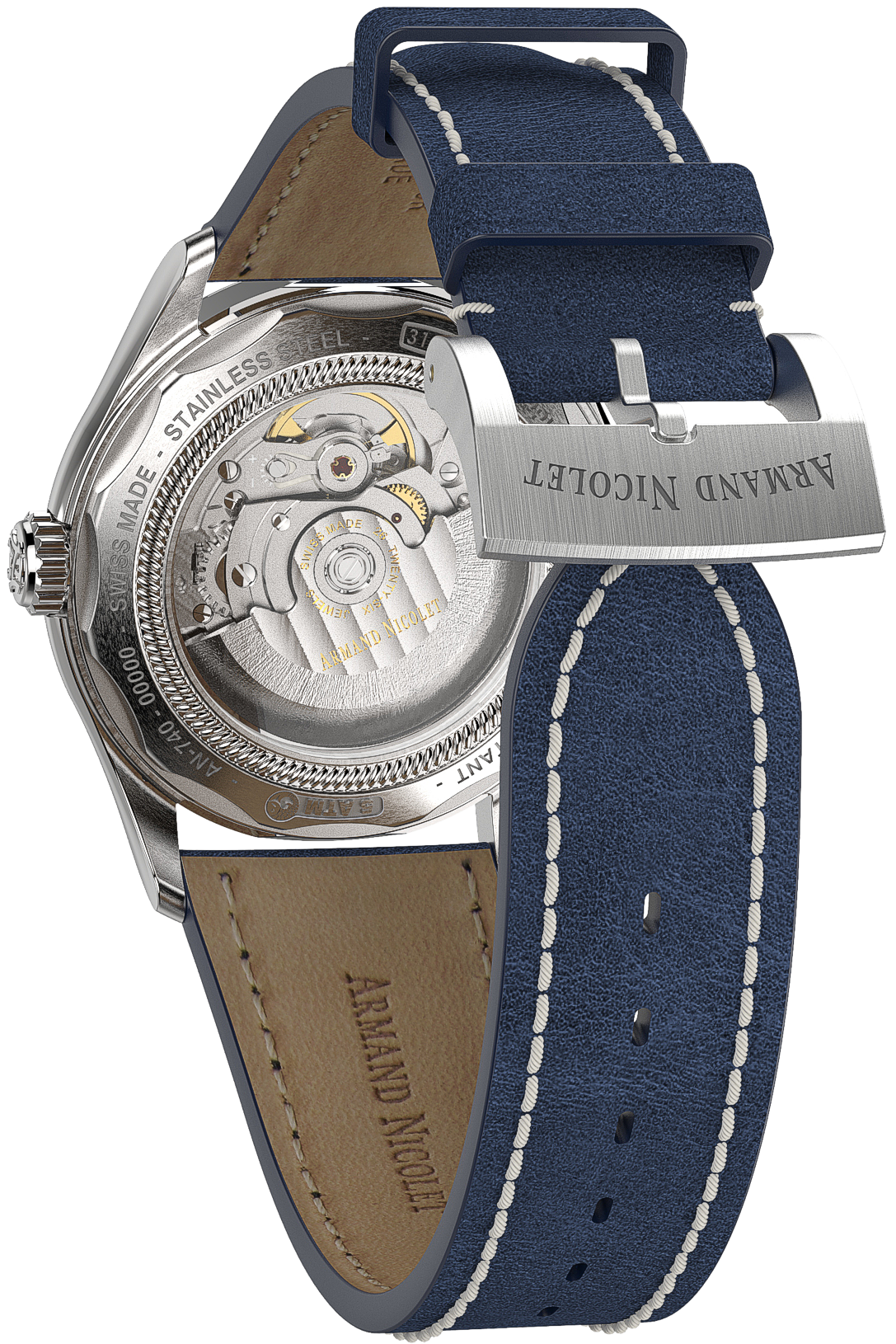 Armand Nicolet Men's Watch M02 Moonphase 41mm Blue