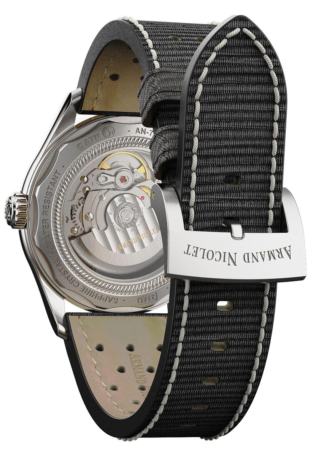 Armand Nicolet Men's Watch MM2 Date 41mm Black