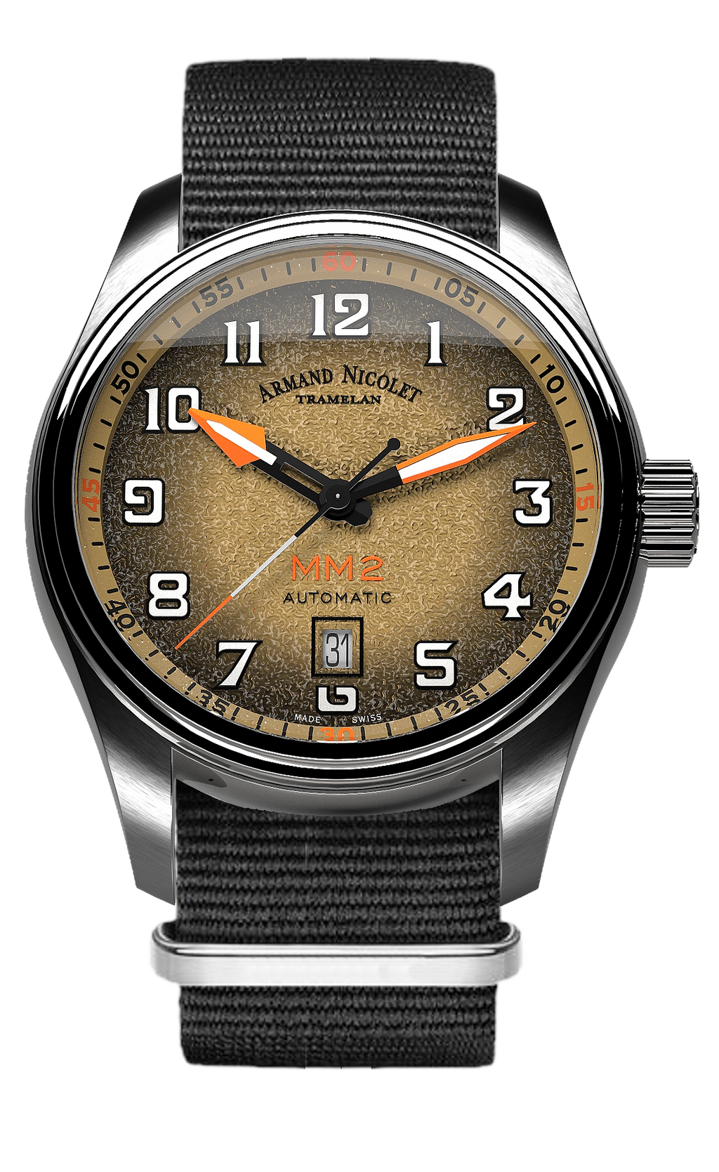 Armand Nicolet Men's Watch MM2 Date 43mm Beige