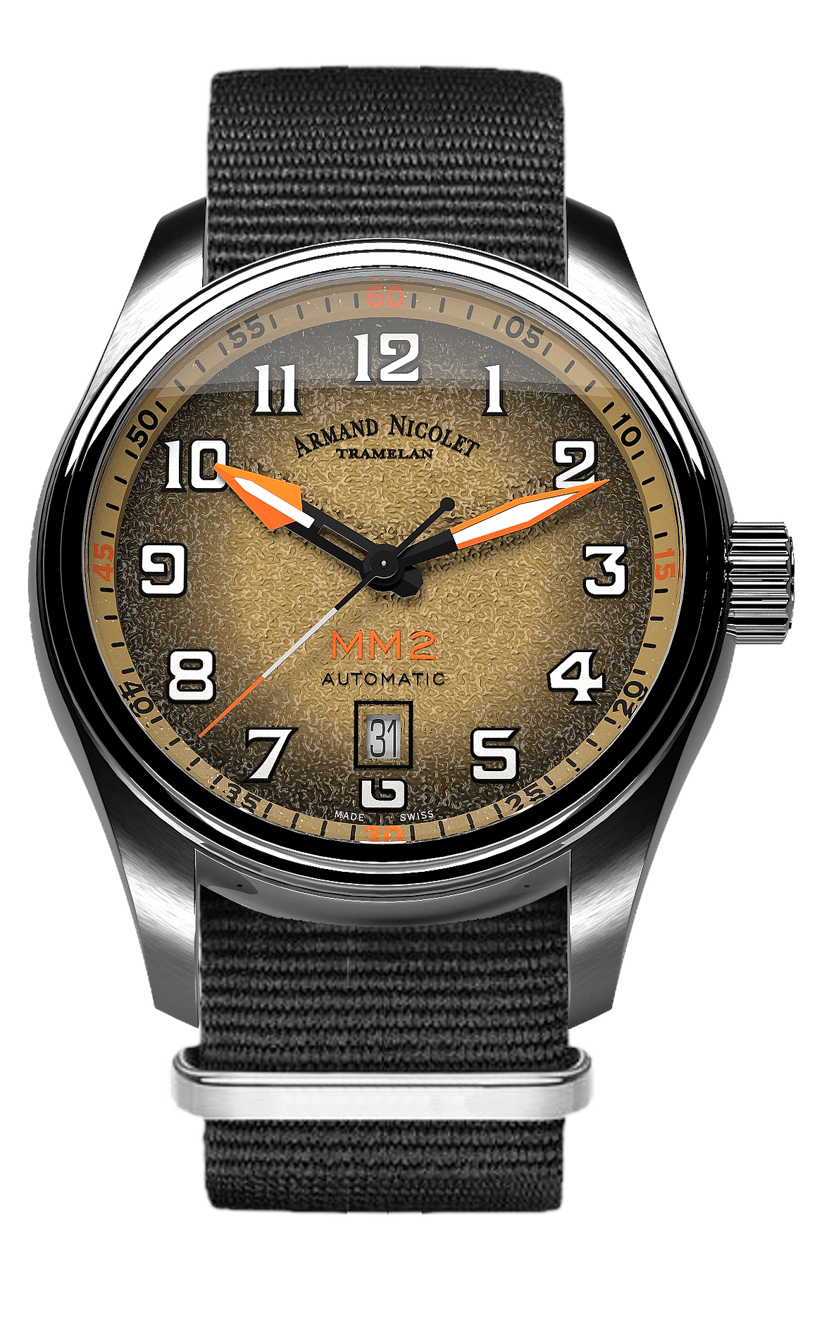 Armand Nicolet Men's Watch MM2 Date 43mm Beige