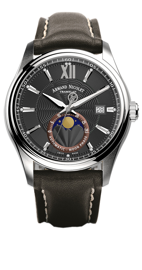 Armand Nicolet Men's Watch M02 Moonphase 41mm Black